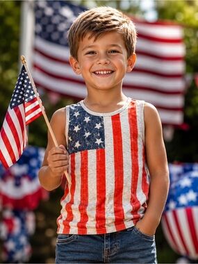 Carter's Red, White, and Blue Stars and Stripes Tank Top